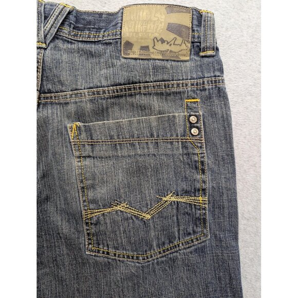 5ive Jungle Jeans Mens 34x30 Relaxed Fit Distressed Denim Straight Leg Pants - Picture 9 of 13